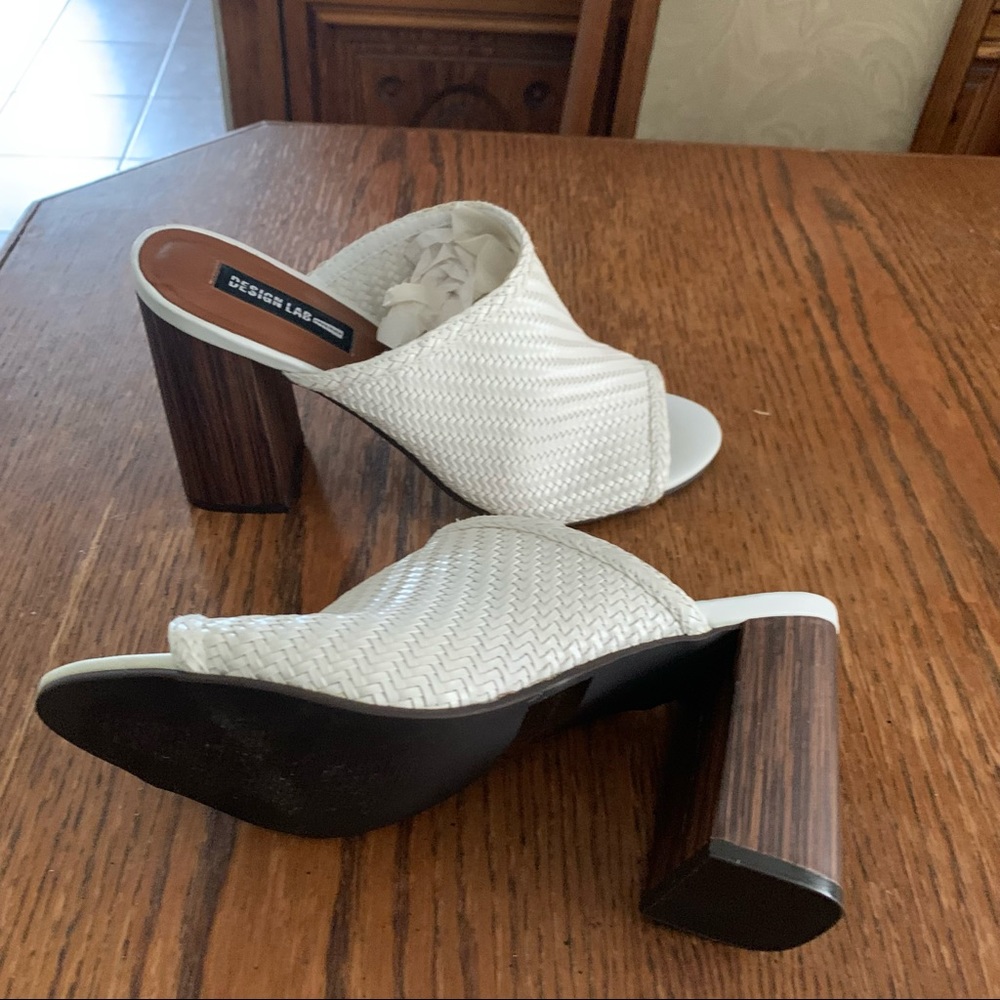 Design Lab Lord&Taylor 4inch Block Heel Woven Mules Size 10
